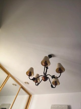 Lámpara de techo vintage madera y metal