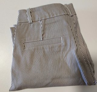 Pantalón Rayas Elástico Marrón y Blanco