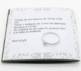 Anillo Solitario Oro Blanco 18k Diamante Certifica