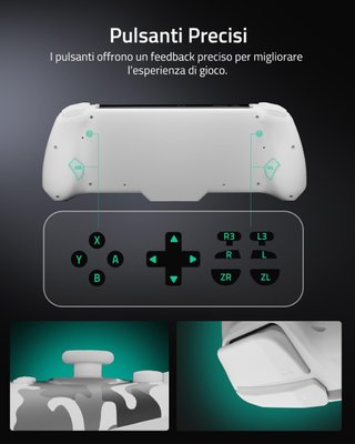 Full-size joypad per Switch bianco mimetico -Nuovo