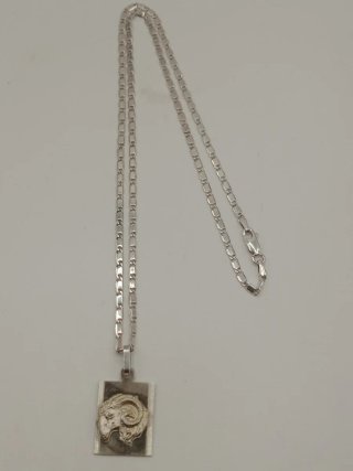 Collana uomo medaglietta ariete argento 925 oro