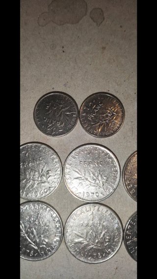 Monedas Francesas 1/2 y 1 Franco