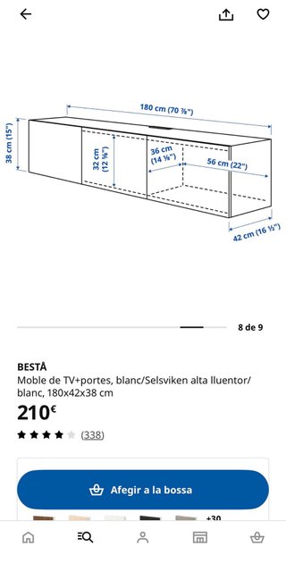 Mueble TV BESTÅ Ikea Blanco