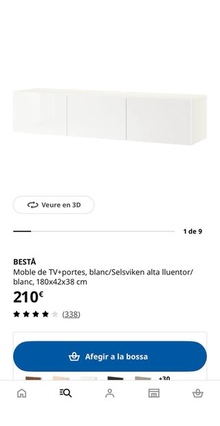 Mueble TV BESTÅ Ikea Blanco