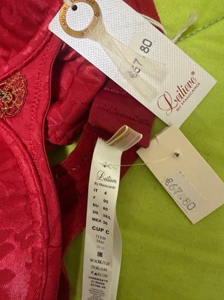 Leilieve by Manicardi Reggiseno + Slip TG 4 Rosso