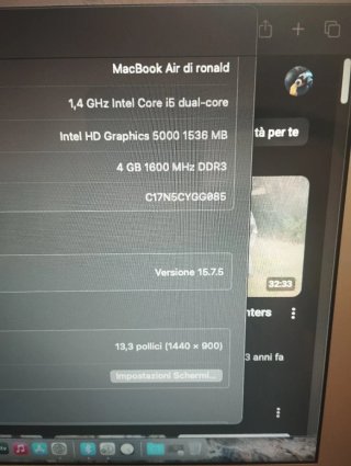 MacBook Air 13 2013 Argento