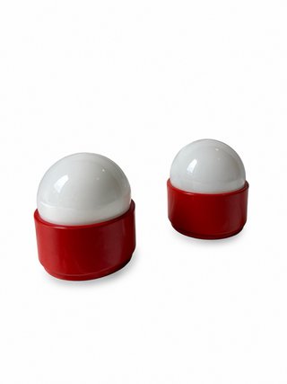 Set di 2 lampade vintage LLUM rosse