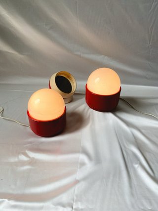 Set di 2 lampade vintage LLUM rosse