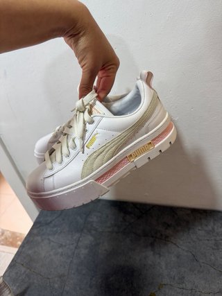 Zapatillas Puma plataforma blancas y rosas