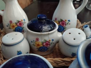 Set Olio Aceto Pepe Sale Ceramica Floreale