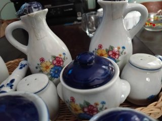 Set Olio Aceto Pepe Sale Ceramica Floreale