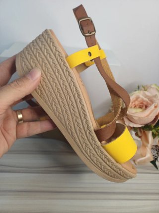 Sandali Simone Martinez Tg 40 Marrone Giallo