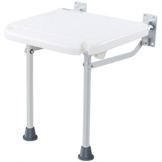 Asiento de Ducha Plegable de PE, 15.7'' x 14.8'' Desplegado, Banco de Ducha Montado en la Pared que se Pliega con Capacidad de Carga de 500 lbs, Silla de Ducha Plegable que Ahorra Espacio para Anc...