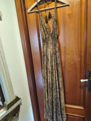 Vestido largo boho estampado espalda abierta