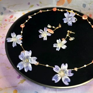 Conjunto Artesanal Flores Malva Naturales