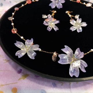 Conjunto Artesanal Flores Malva Naturales