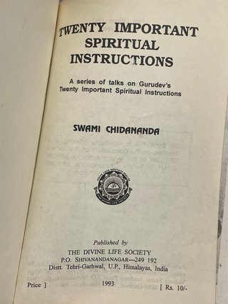 Twenty important spiritual instructions