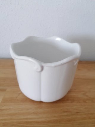 Maceta cerámica blanca decorativa