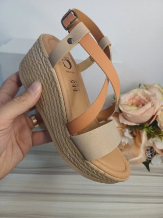 Sandali donna Tg 36 beige/arancio
