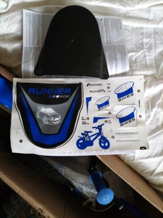 Bicicletta per bambini RUNNER blu e bianca