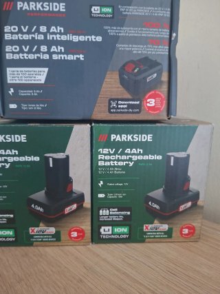 Pack Baterías Parkside 20V 8Ah y 12V 4Ah