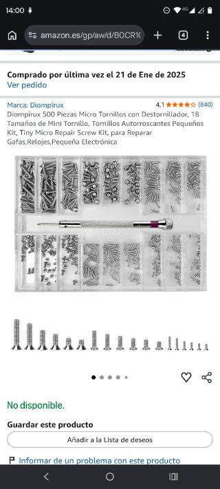 500 Micro Tornillos + Destornillador
