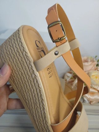Sandali donna Simone Martinez Tg 40 Beige/Arancio