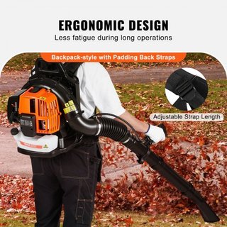Soplador de Hojas de Mochila, Soplador de Hojas de Gas de 63CC y 2 Tiempos con Tanque de Combustible de 1.89L, Volumen de Aire de 1110CFM y Velocidad de 220MPH, Ideal para Cuidado del Césped, Limp...