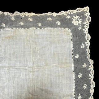 Pañuelo antiguo encaje Honiton tul