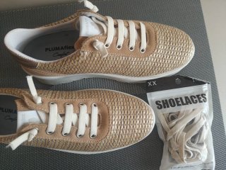 Zapatos Plumers Beige y Blanco Nuevos