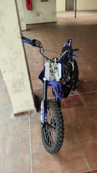 Pit Bike Cross 125cc Azul y Negra