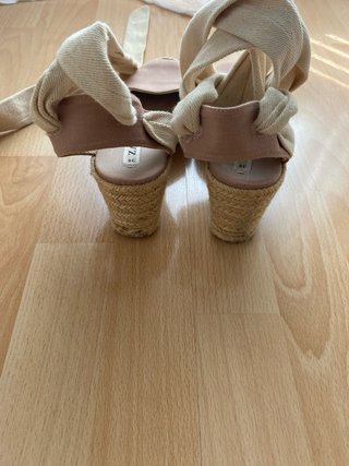 Alpargatas Zara Nude Tacon 7cm Talla 38