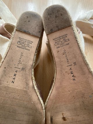 Alpargatas Zara Nude Tacon 7cm Talla 38