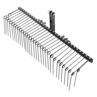 Rastrillo de Paisajismo Remolcado 72"/183 cm Rastrillo Desmalezador de Césped con 32 Púas de Acero