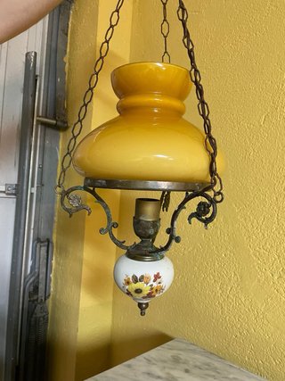 Lampada da Soffitto Vintage Oro in Cristallo