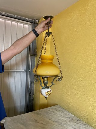 Lampada da Soffitto Vintage Oro in Cristallo