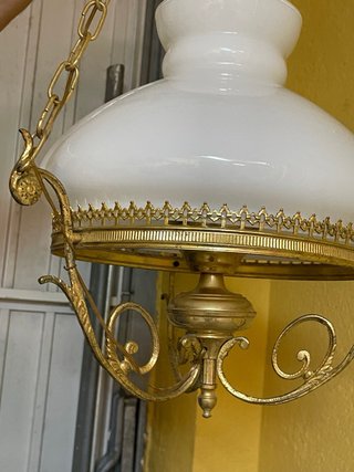 Lampada da Soffitto Vintage Oro in Cristallo