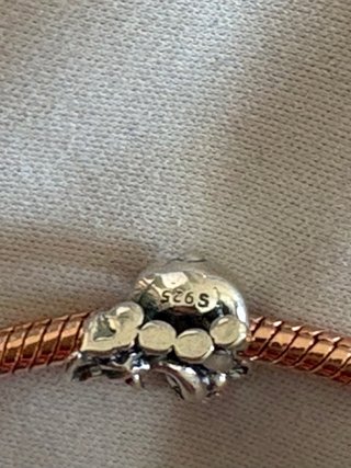 Charm Elefante Bebé Plata Rosa