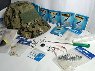 Kit Pesca: Gorra de camuflaje y accesorios