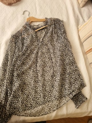 Camisa Mango Estampada Transparente