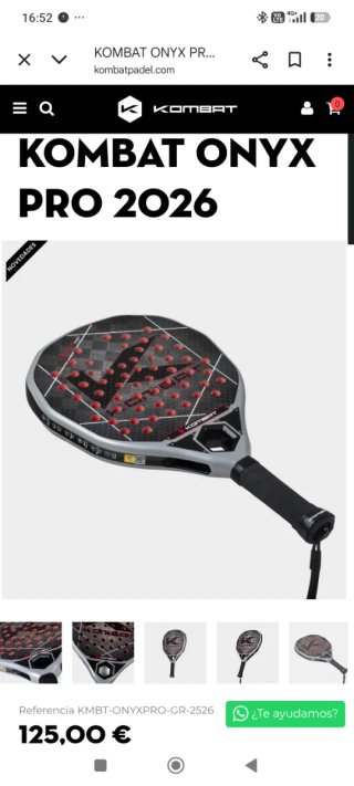 Pala Pádel Kombat Onyx Pro 2026