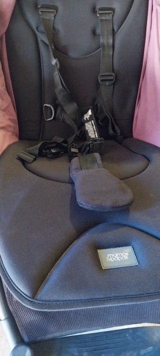Carrito de bebé rosa y negro
