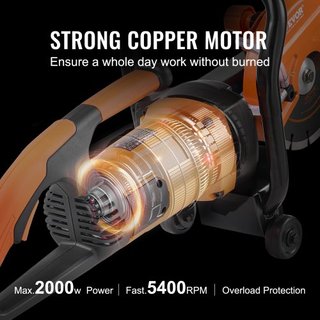 Sierra de Concreto Eléctrica, Cortadora Circular de 7 in, 2000 W de Alta Potencia con Profundidad de Corte Máx. de 2.5 in, Cortadora de Disco Húmedo/Seco Incluye Línea de Agua, Bomba y Hoja, para ...