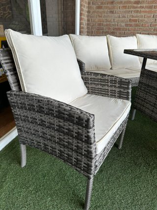 Sofa + Mesa + 2 Sillones + 2 pufs Ratan PE Sebas. Muebles de Jardin y Terraza