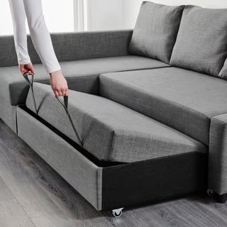Sofá Cama Chaiselongue IKEA Gris Oscuro
