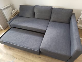 Sofá Cama Chaiselongue IKEA Gris Oscuro