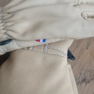 Guanti da sci in pelle beige