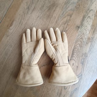 Guanti da sci in pelle beige