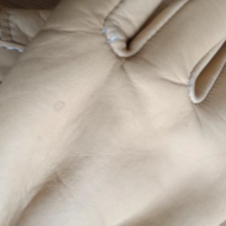 Guanti da sci in pelle beige