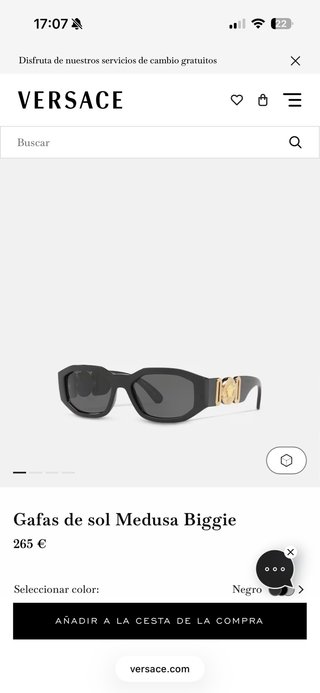 Gafas de sol Versace Negras y Plateadas